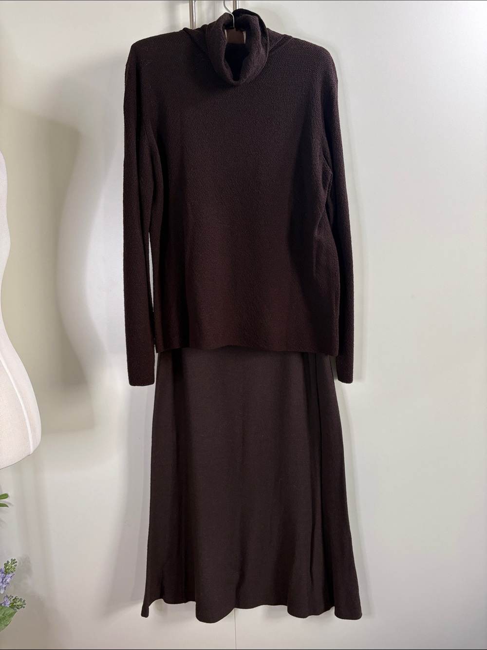 Eileen Fisher Mussel Panel Skirt in Knit Wool. S